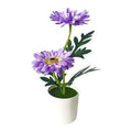 Artificial Daisy Plant With Two Blooms In White Pot 10.6 Inches For