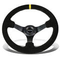 Nrg Reinforced 35cm 3"deep Dish Black Suede Yellow | Built Supply Co