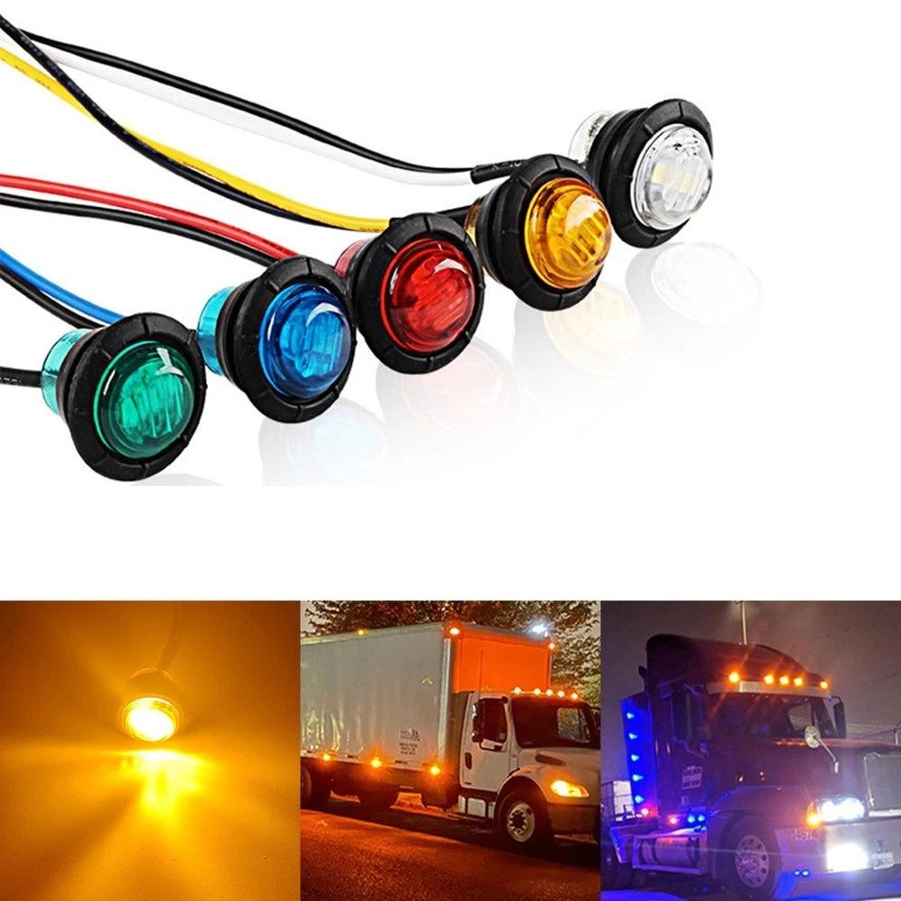 24V Waterproof Led Side Marker Lights For Trucks In Amber Red Blue