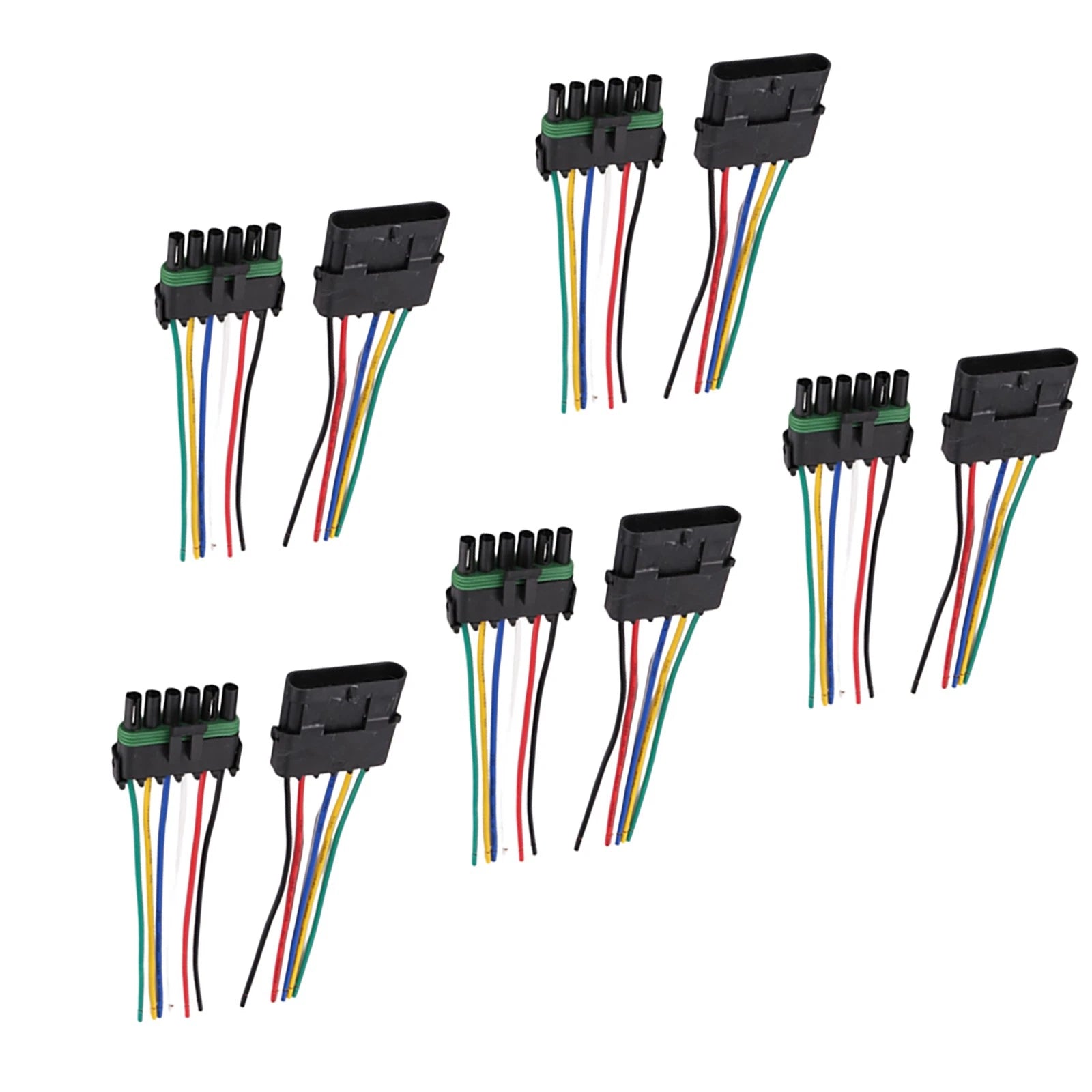 Male Female 16 Awg Assembled Weather Pack 6 Pin Sealed Connector 6in