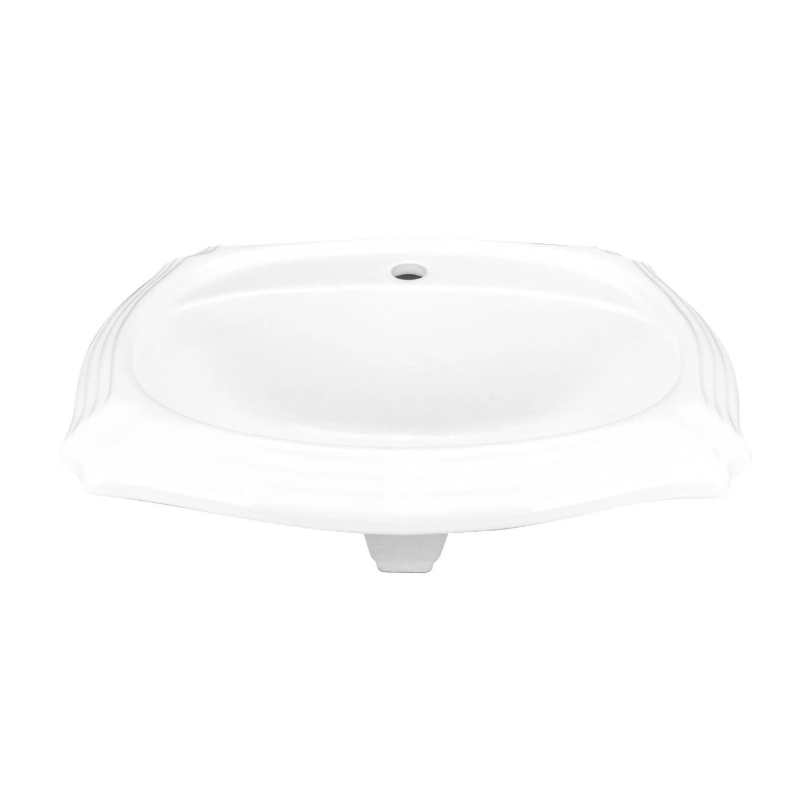 Rok Crater Oval Drop-in Bathroom Vanity Sink 22" X 18-1/8" White