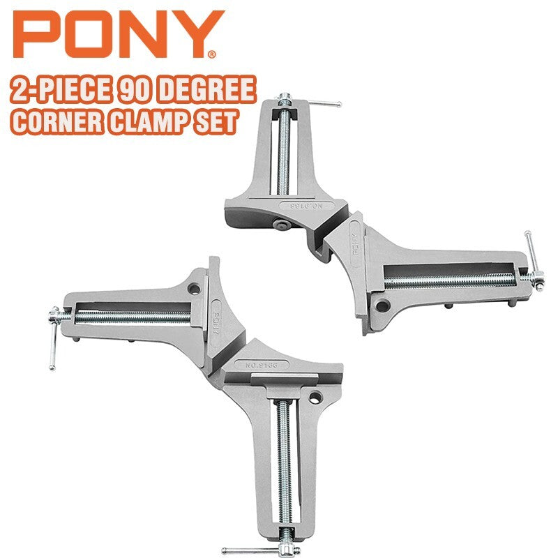 PONY 2-Piece 90 Degree Corner Clamp Set 3" Maximum Opening 200lbs