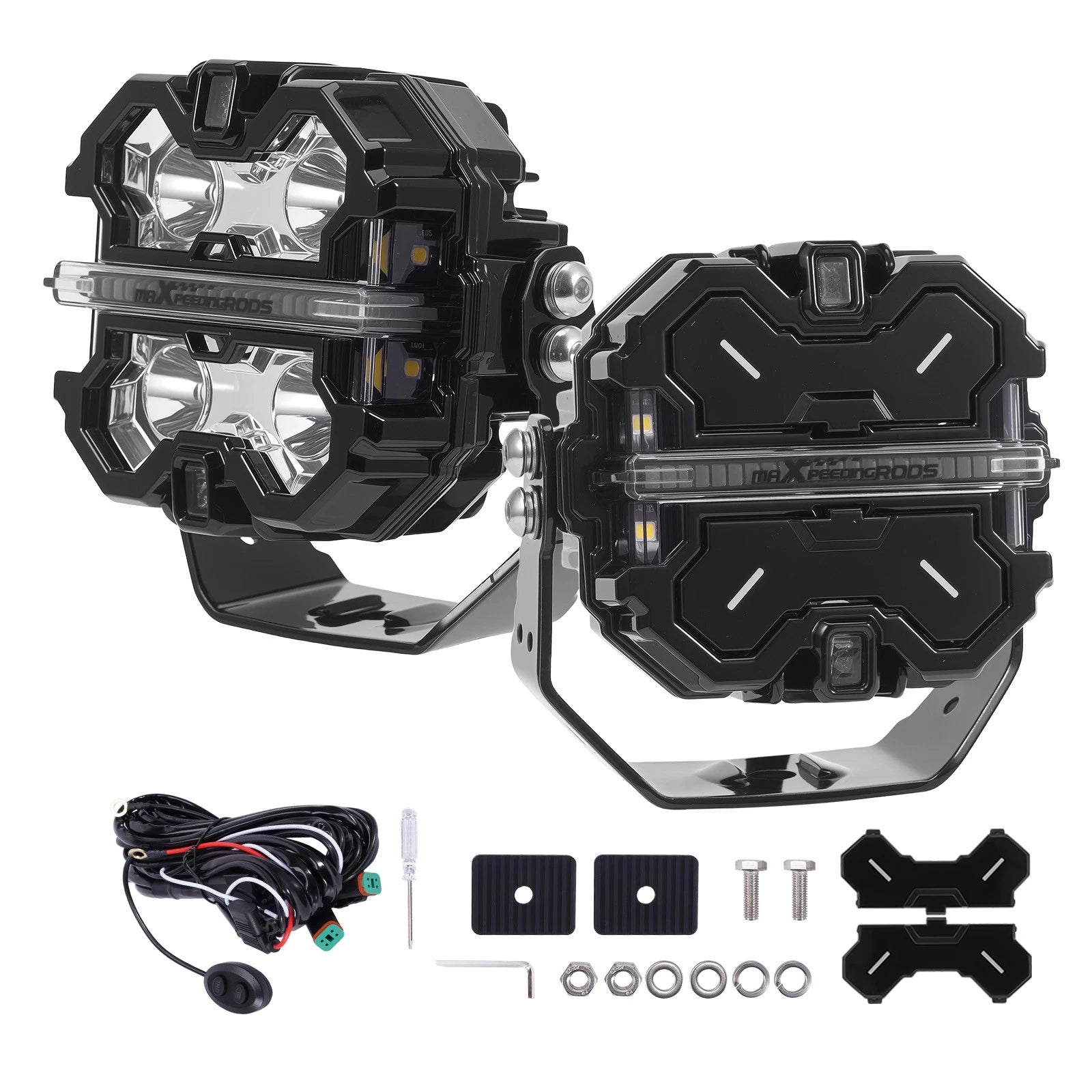 3.5" LED Work Light Bar Pods 270° Spot Beam DRL White Amber For Off Road ATV UTV