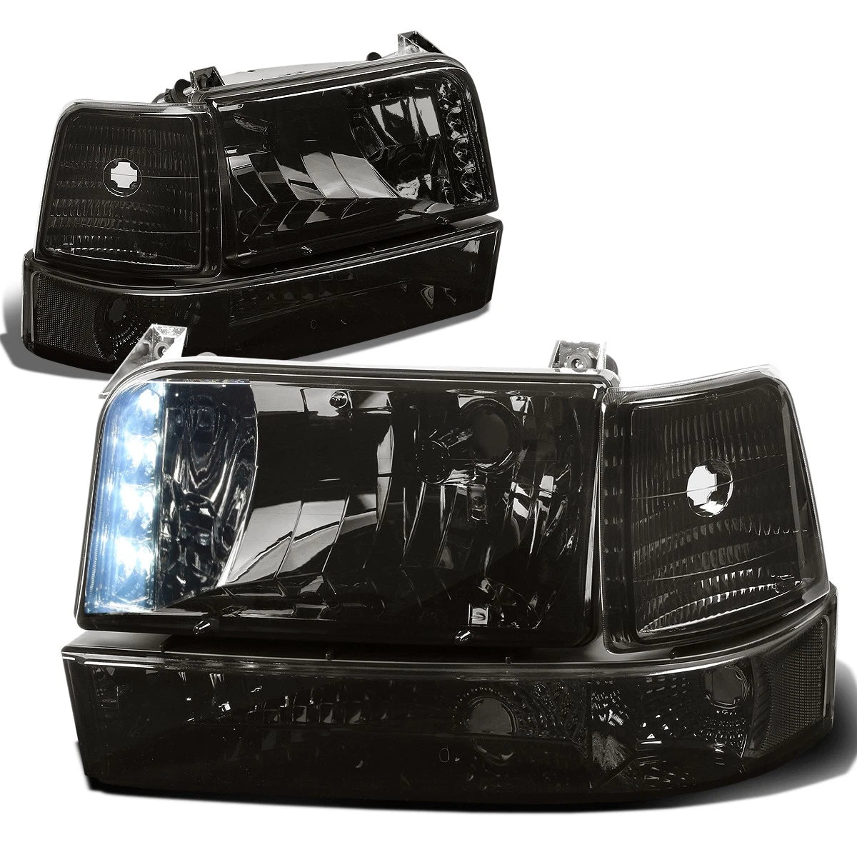 [Led Drl] Fit 1992-1996 Ford F150/f250/f350 Smoked | Built Supply Co