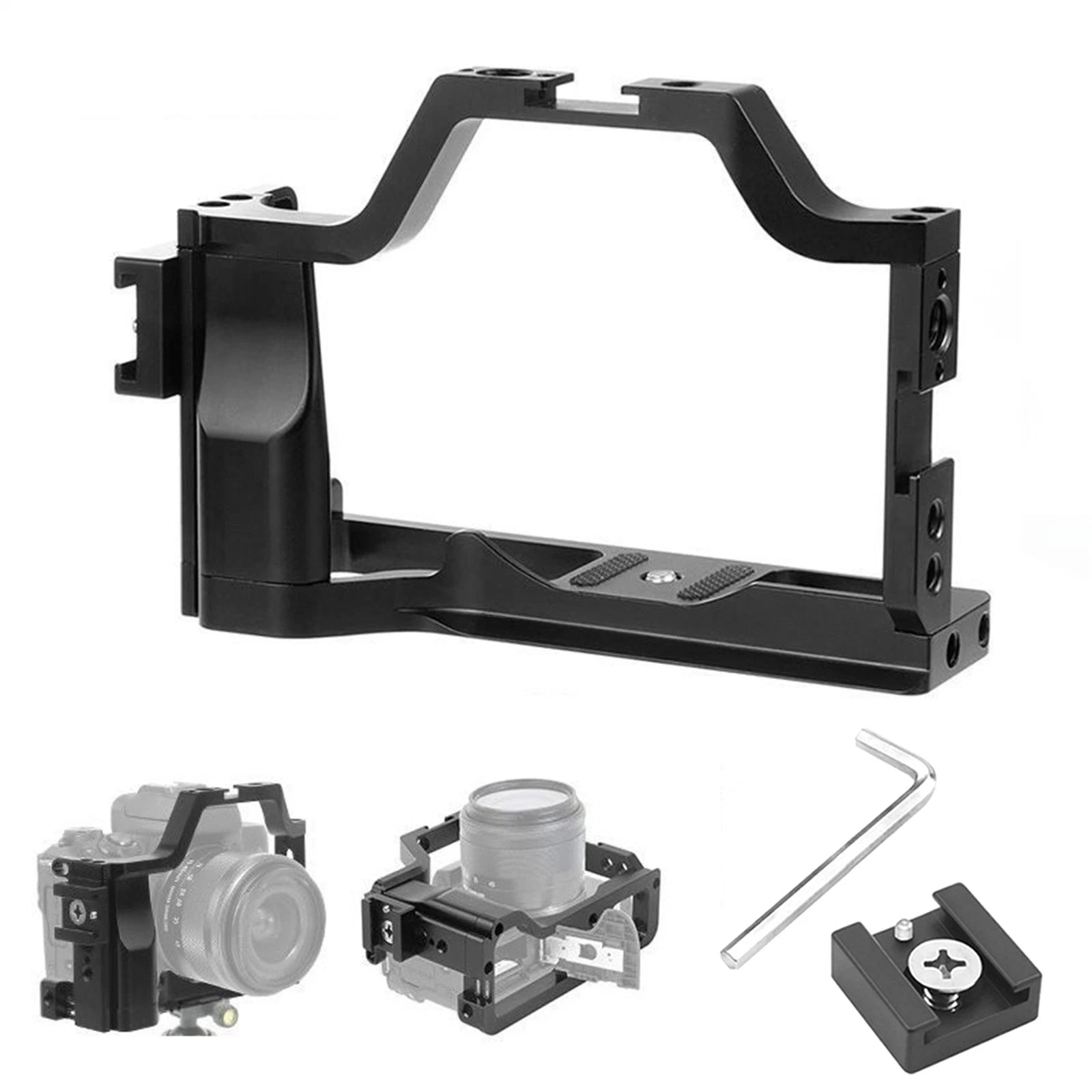 Aluminum Camera Cage Extension Frame Cold Shoe For Canon M5 M50 M50ii