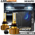 2PC HB3 9005 6500K CSP LED Headlight Bulb High/Low Beam