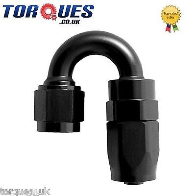 An-20 180 Degree Fast Flow Hose Fitting Stealth Black