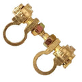 Pair Of Brass Battery Terminal Connector Clips For Car Truck Marine