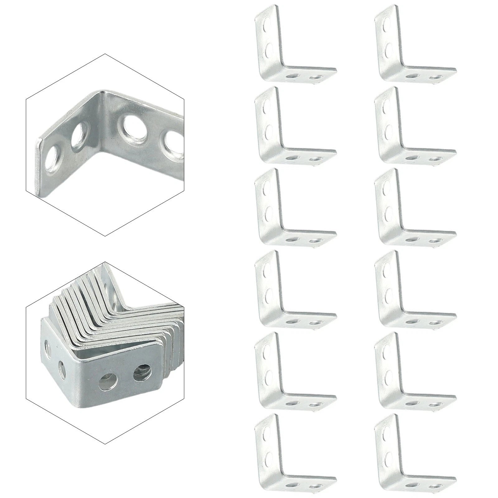 Small L-shape Metal 1 Corner Braces Drawer Shelf/wall Bracket Set