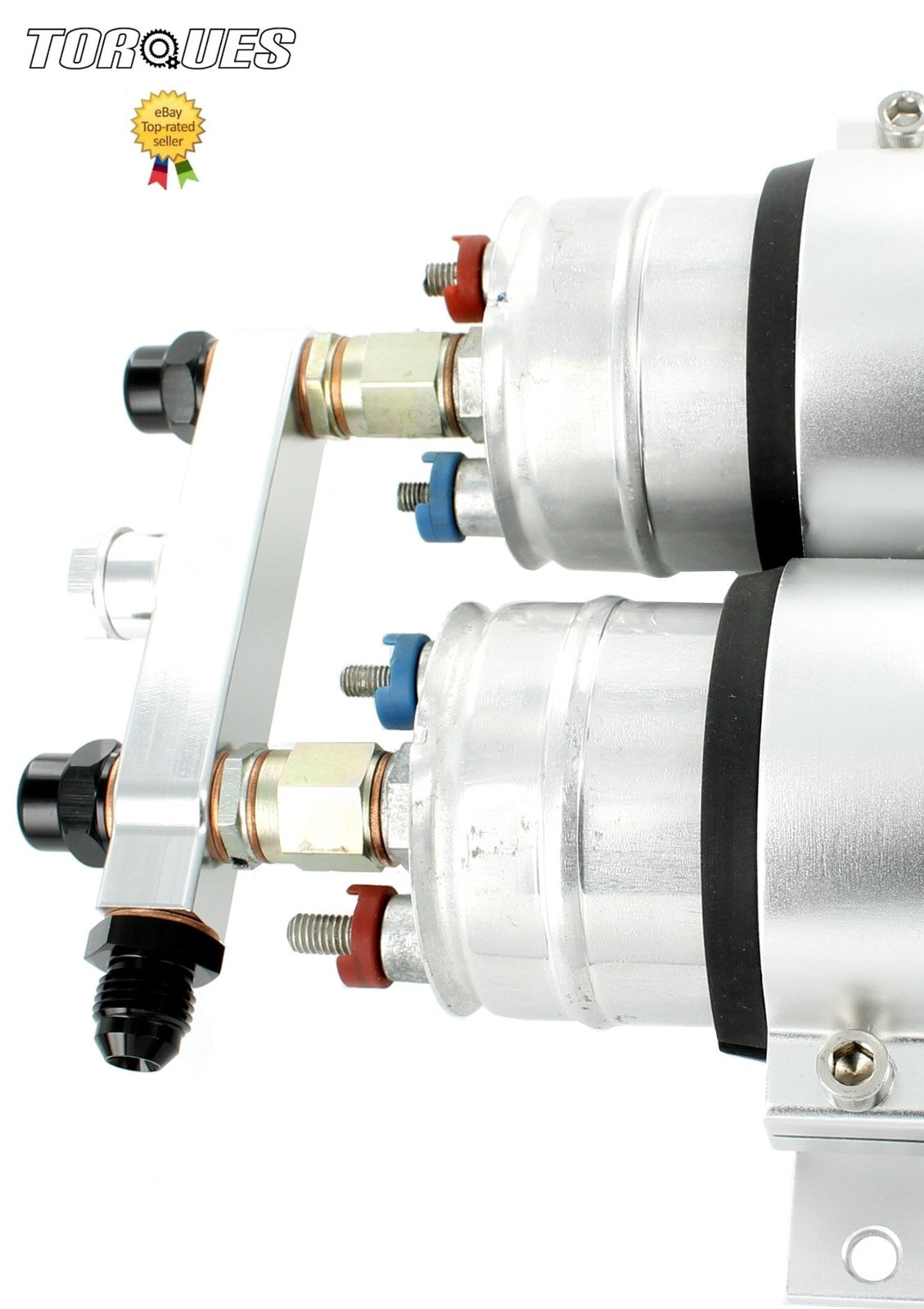 Twin Fuel Pump Billet Aluminium Assembly Outlet Manifold Fits Bosch