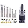NEW BT30 2INCH BORING HEAD SET WITH 6 INDEXABLE BORING BAR AND 6 CARBIDE INSERTS