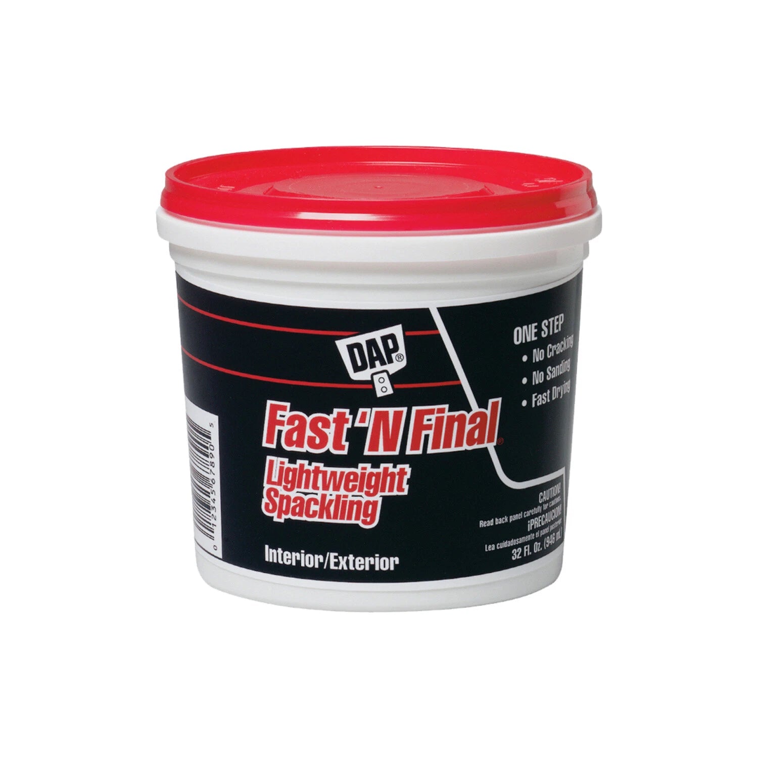 Dap Fast N Final Lightweight Spackling Paste, Quart 32oz 12142