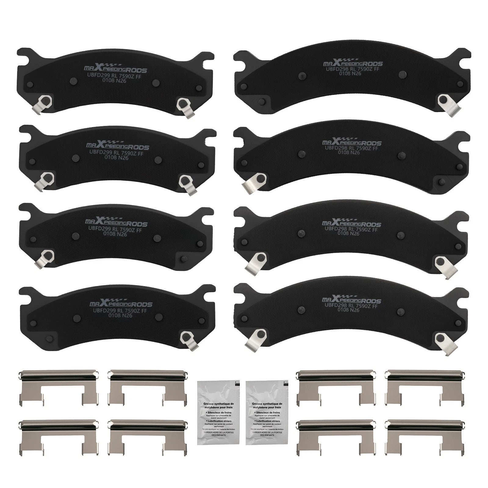 8x Front Rear Brake Ceramic Pads for GMC Sierra 3500 HD 2007-10/ 2500 HD 2001-10