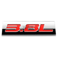 Bumper Sticker Metal Emblem Decal Trim Badge Polished Chrome Red 3.8l