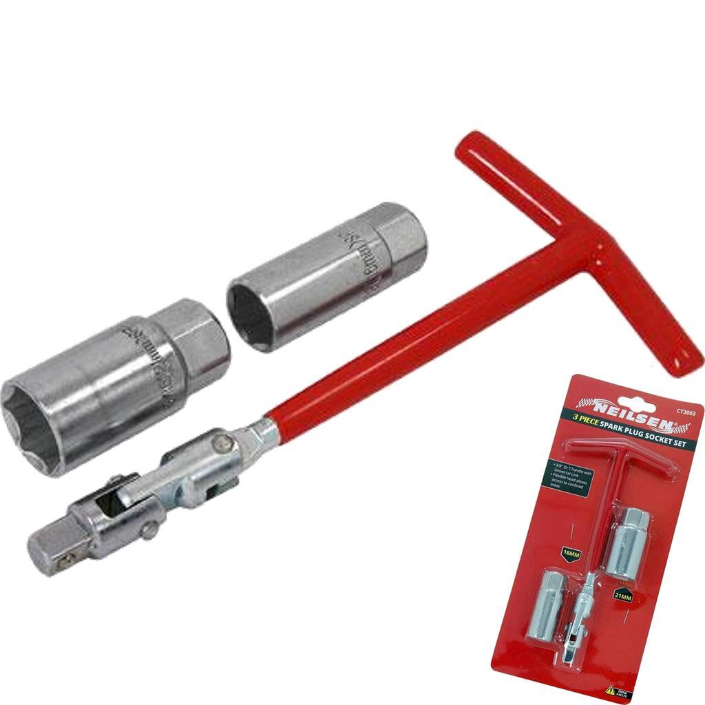 Neilsen 3/8" Spark Plug Square Metric Socket 16mm 21mm Universal Link