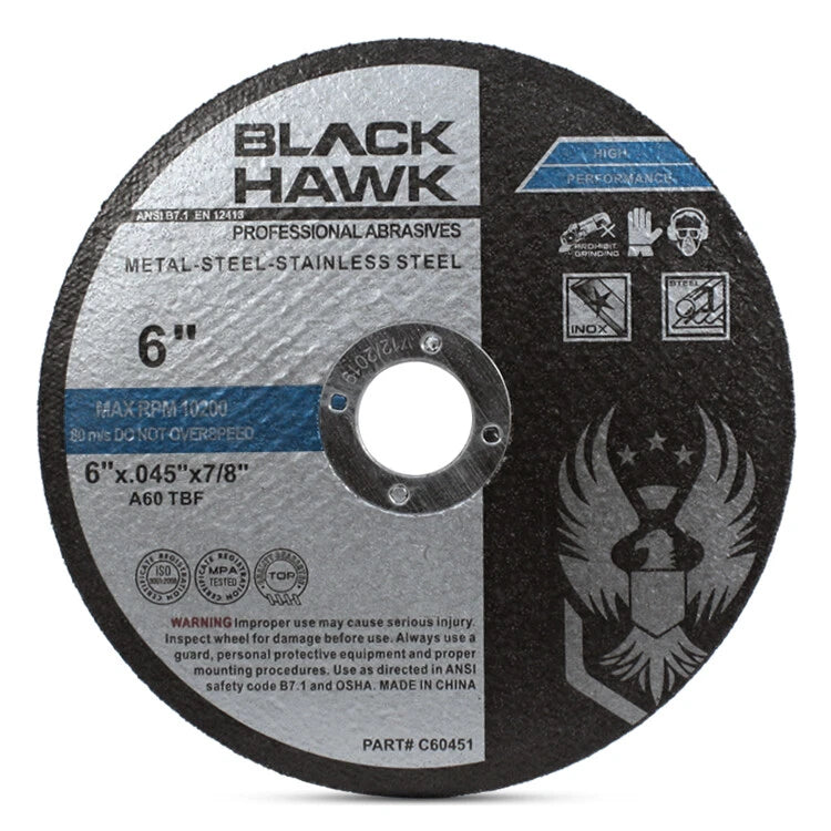 25 Pack 6"x.045"x7/8" Cut-off Wheel - Metal & Stainless Steel Cutting