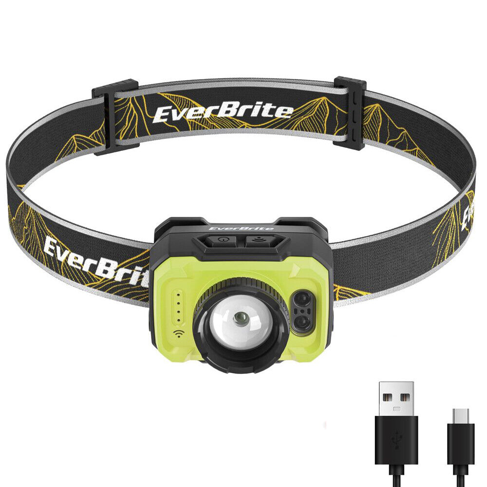 Everbrite Rechargeable Zoomable 600 Lumen Headlamp 4 Modes Headlight