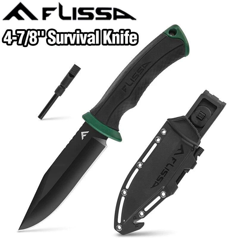 Flissa 4-7/8" Survival Knife Fixed Blade Knife With | Built Supply Co