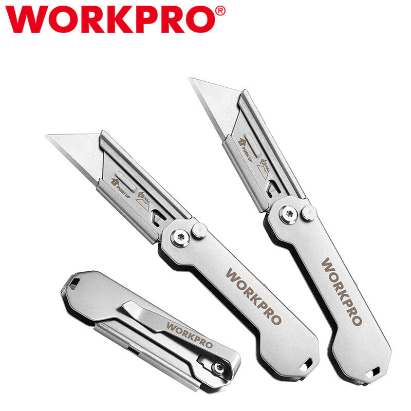Workpro 3-pack Folding Utility Knife Set Quick | Built Supply Co