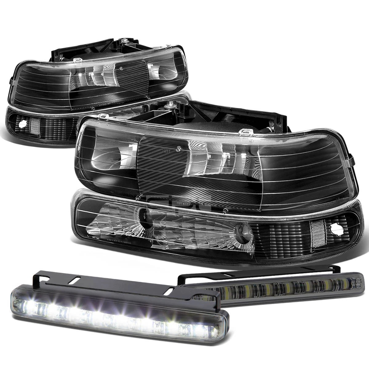 Black Housing Amber Headlight+bump<wbr/>er Lamp+LED | Built Supply Co