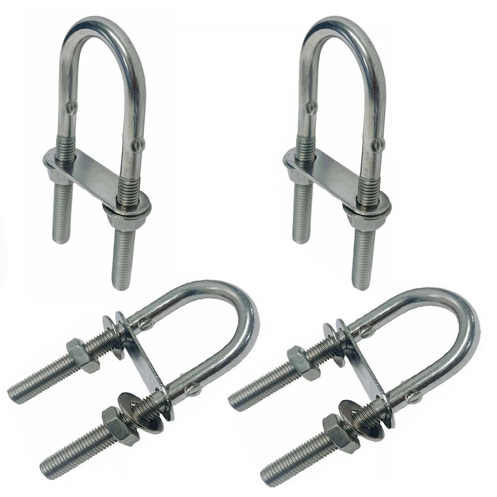 Stainless Steel T304 Tie Down U Bolt,3-1/4" Length With Washers, Nuts