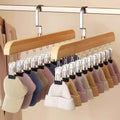 12 Clip Hanging Organizer With Metal Frame And Wooden Finish For