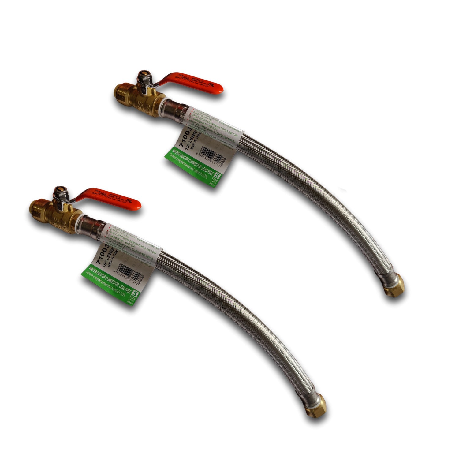 XFITTING 1/2" Push Fit Valve Hose 2 Pack