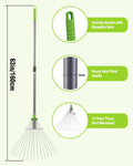 WORKPRO Adjustable Metal Garden Rake Collapsible & Telescopic Long Handle 32-63"