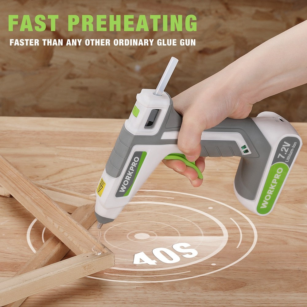 WORKPRO 7.2V Cordless Hot Melt Glue Gun by WORKPRO