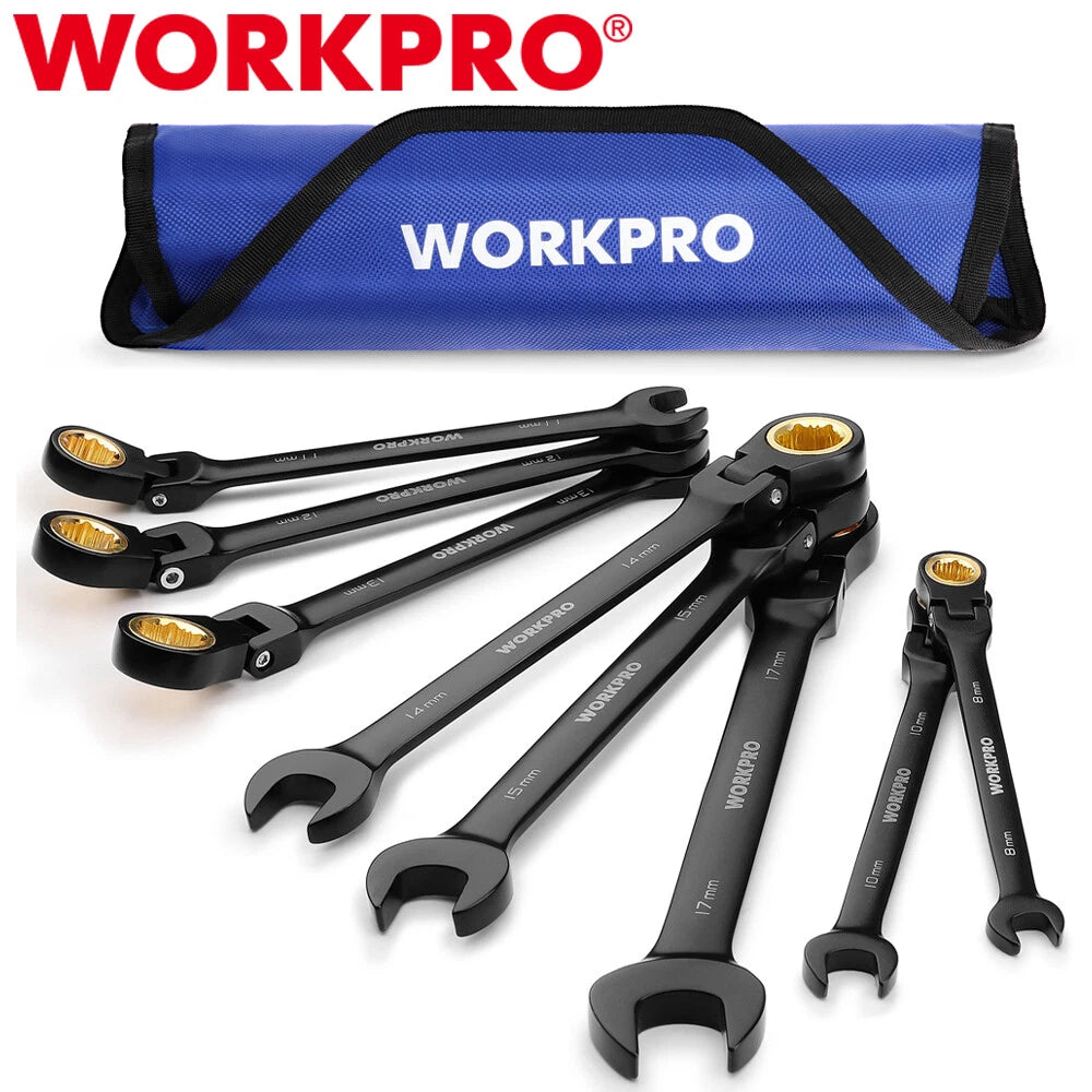 Workpro Ratcheting Combination Wrench Set Flex-head | Built Supply Co