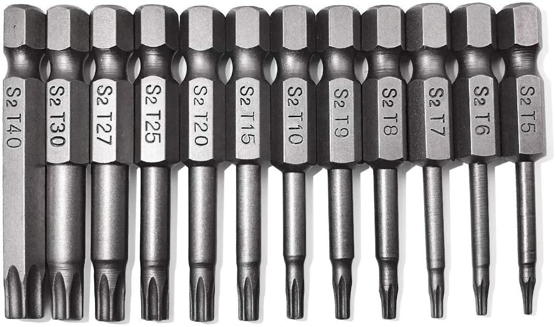 12pc Tamper Proof Star Impact Driver Bit Set by Unbranded