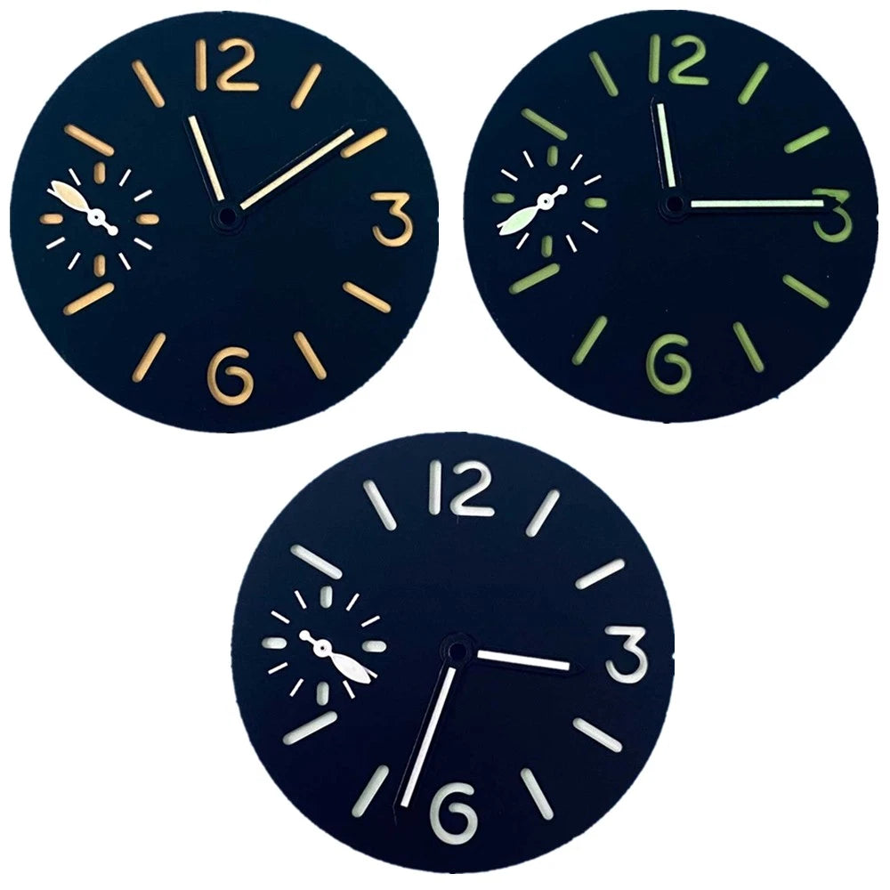 34.5mm Green Luminous Watch Dial Plate With Hands For Eta6497 St3600