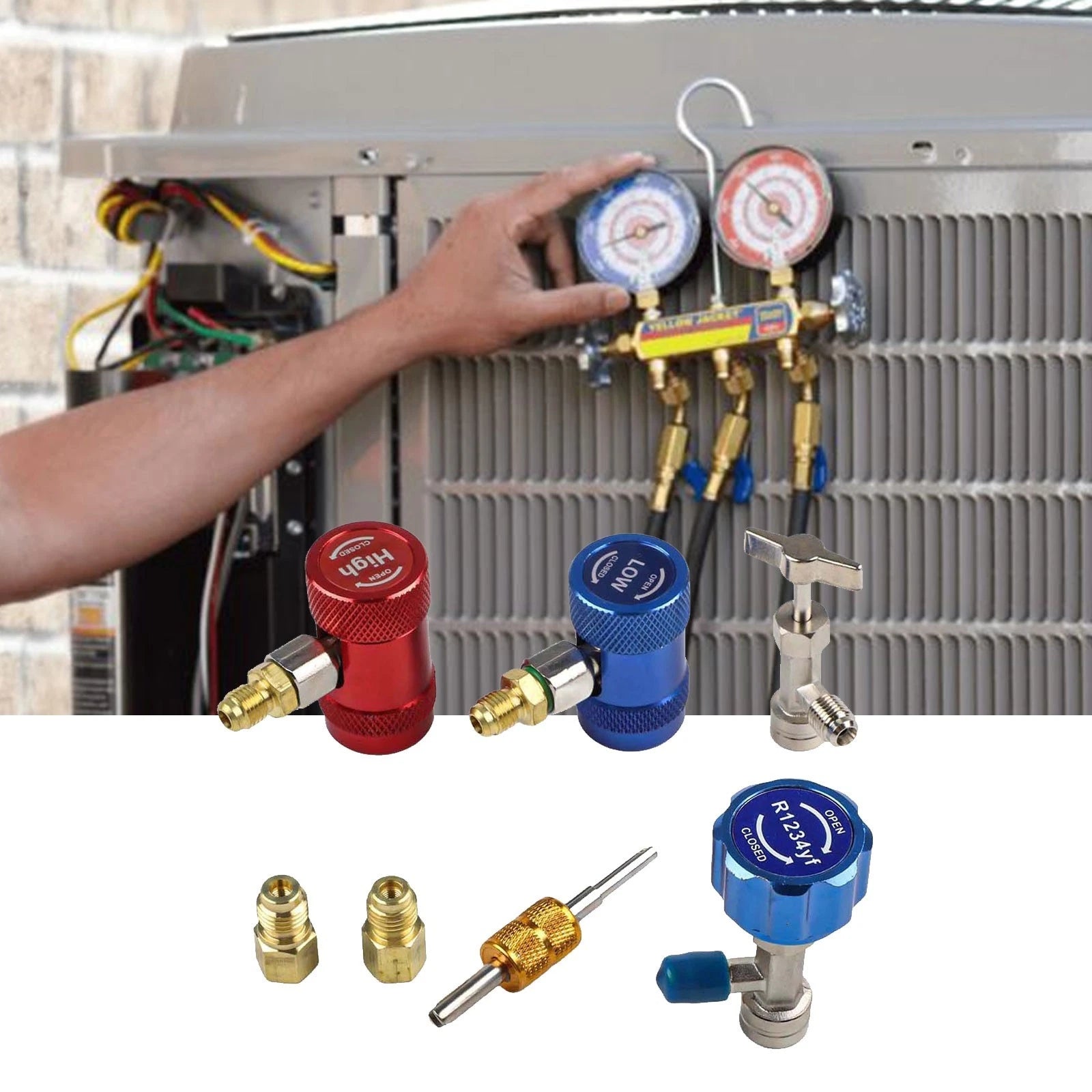 Complete Quick Couplers Kit For R1234yf For Hvac Systems With Valve