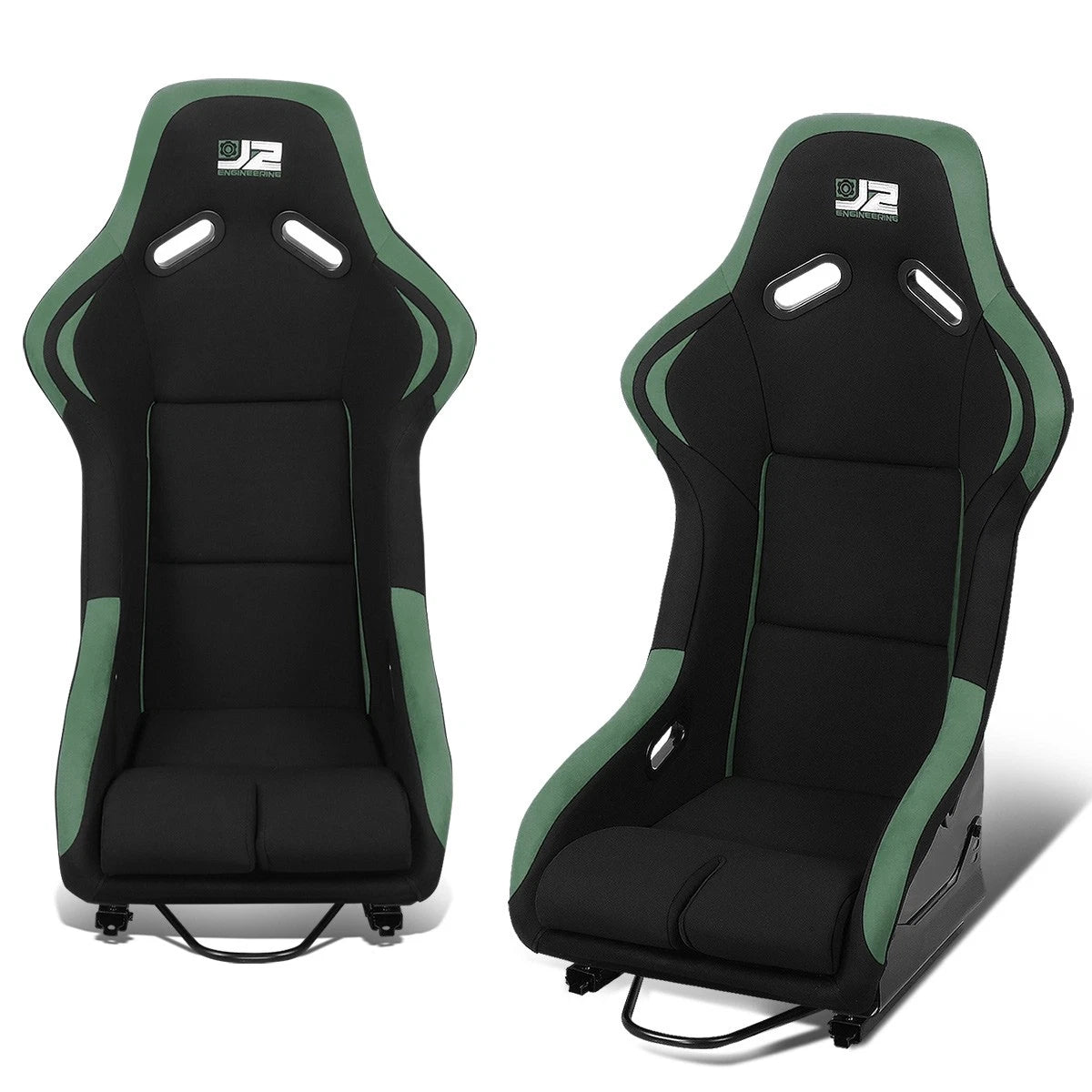 J2 Engineering Black Green Fixed Position Bucket | Built Supply Co