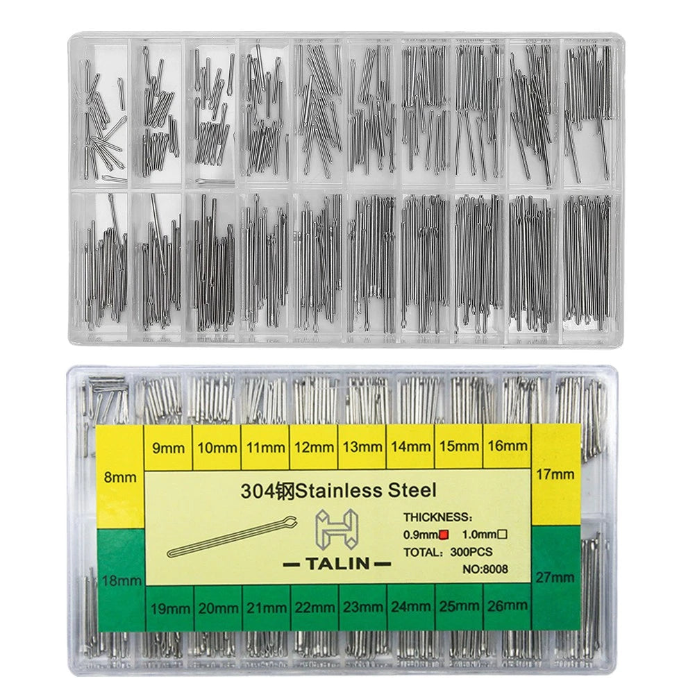 300pack 0.9/1.0mm Stainless Steel Watch Bracelet Link Split Pins