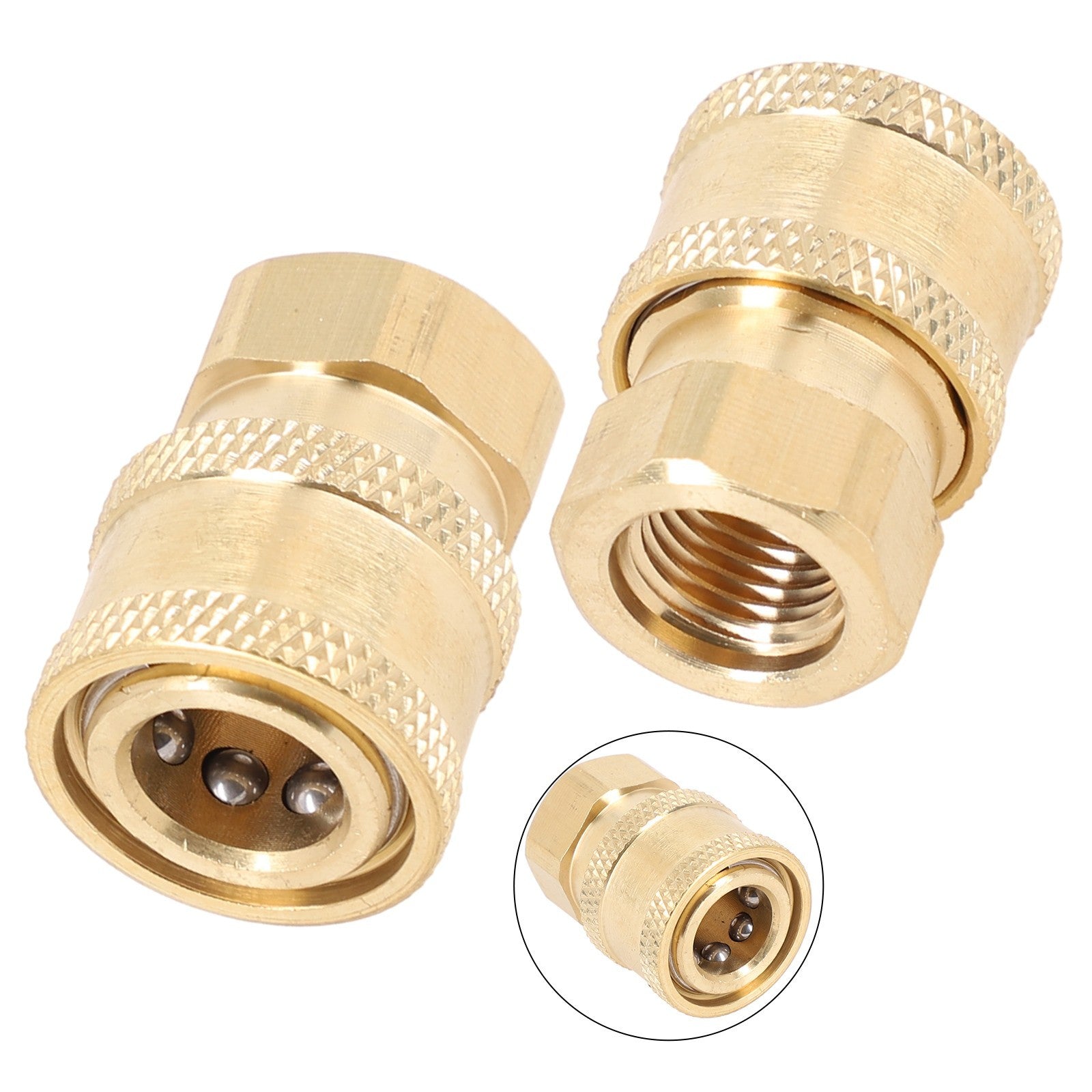 Ball Lock Design Pressure Washer Coupler 2pcs 1/4'' NPT 2pcs NPT ThreadOpens in 