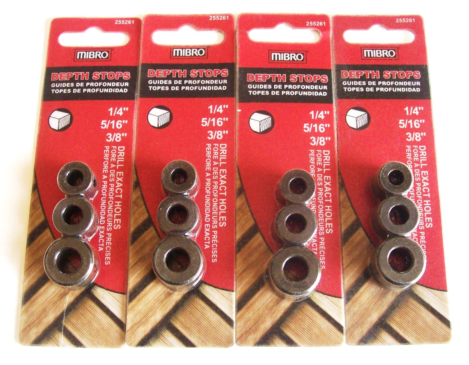Mibro 4pc Drill Bit Depth Stop Collar Set by Mibro