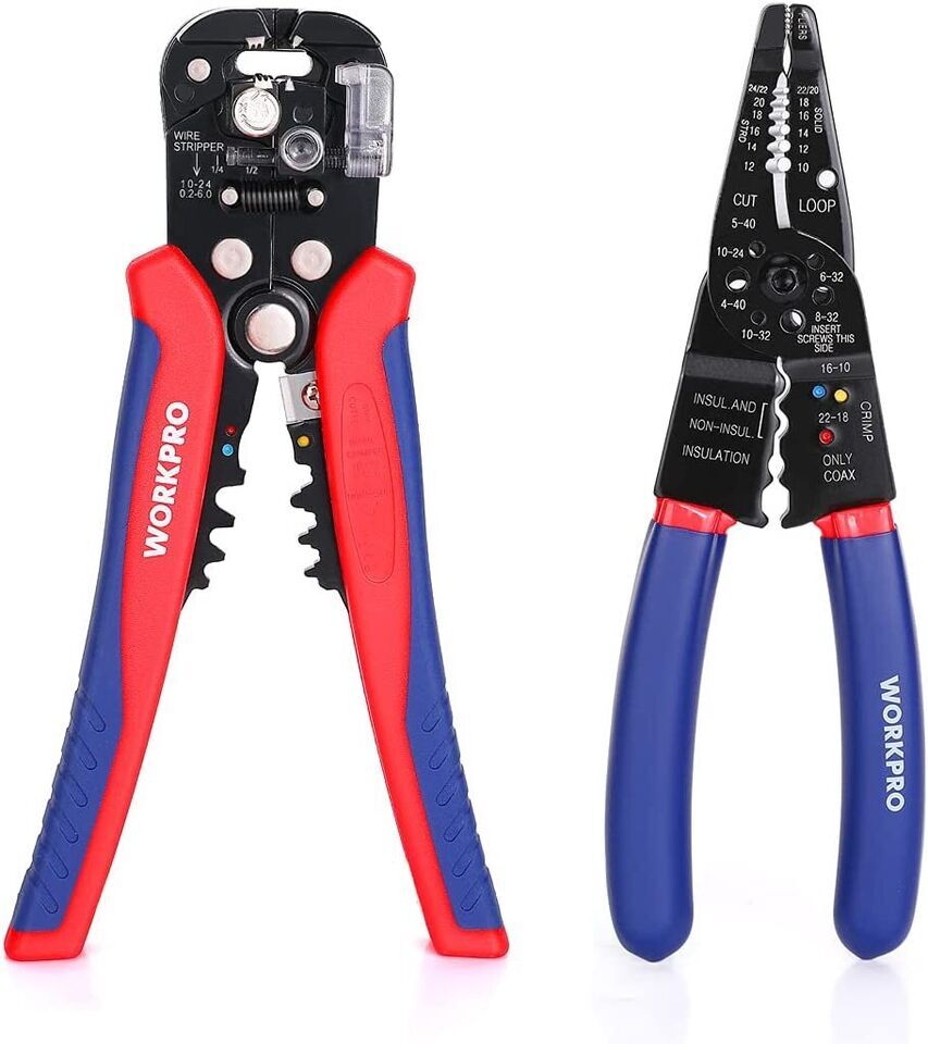 WORKPRO Wire Stripper Set 8" Self-Adjusting Multi-Tool Stripper by WORKPRO