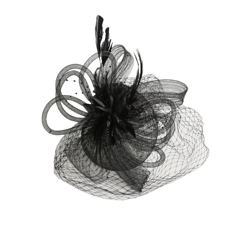 Retro Mesh Headpiece For Women - Handmade Feather For Accent Stage