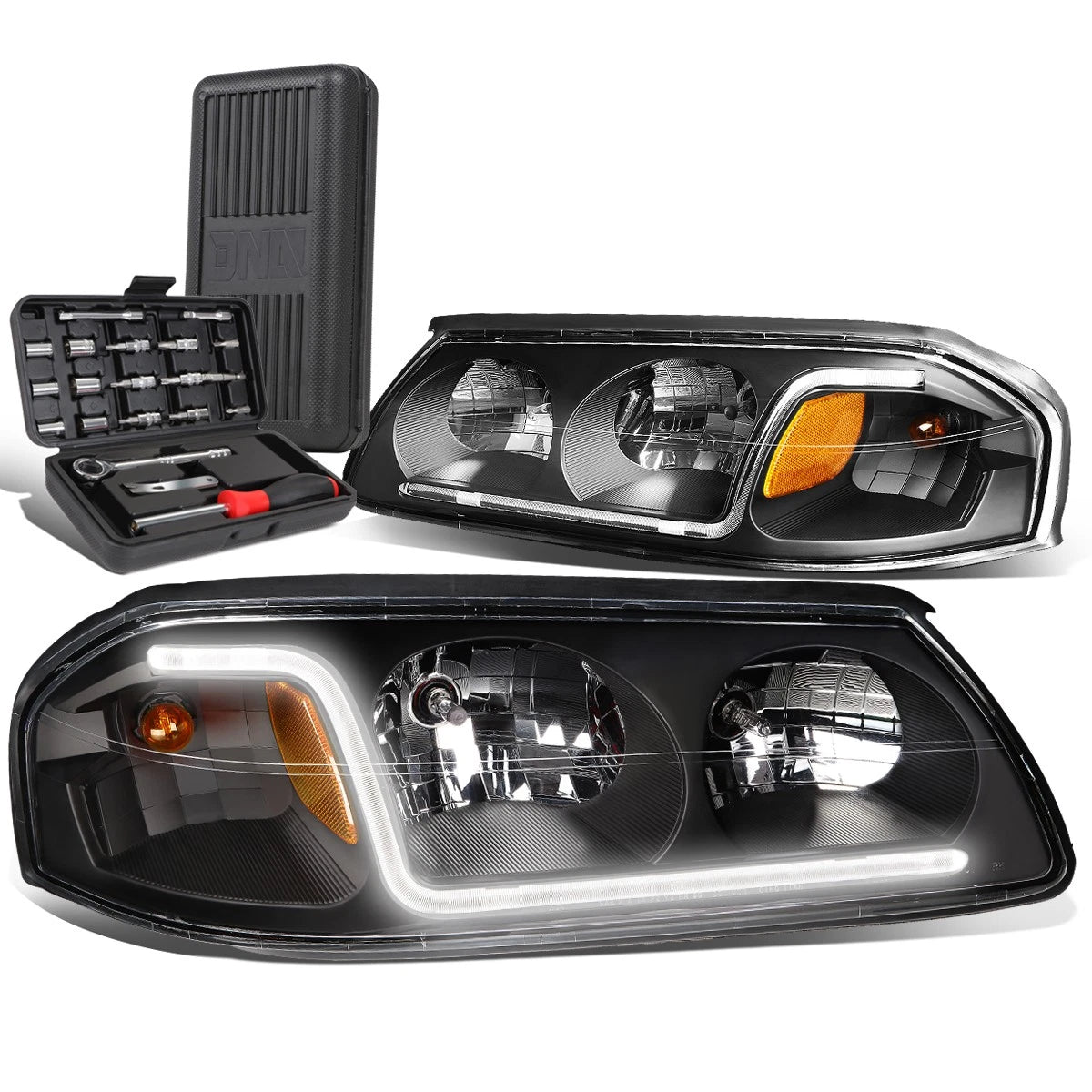 For 2000-2005 Chevy Impala Led Drl Tube Black Amber | Built Supply Co