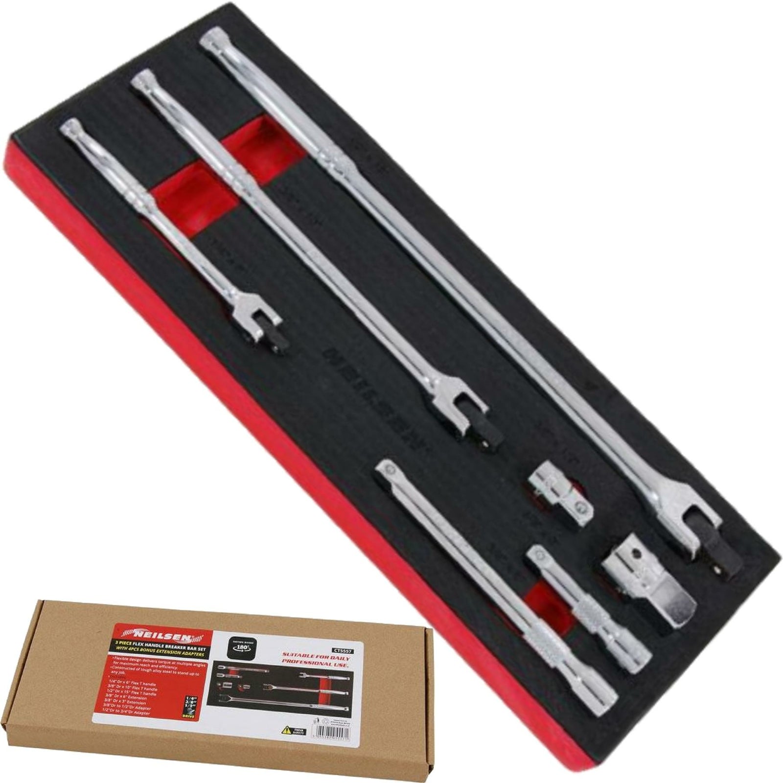 Neilsen Flexi Head Knuckle Power Breaker Extension Bar Adaptor Wrench