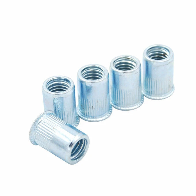 Rivet Nut Nutsert Threaded Steel Zinc Plated Reduce Head Knurled Body