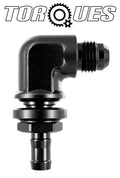 AN-6 (6AN) 90 Degree O ring sealed Bulkhead to 8mm Barb Adapter + Nut