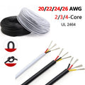 2/3/4-Core Round Black Flex Cable 20/22/24/26 AWG