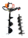 2.3 Hp 52cc One Man Gas Post Hole Digger Earth Driller W/2 Auger Bits