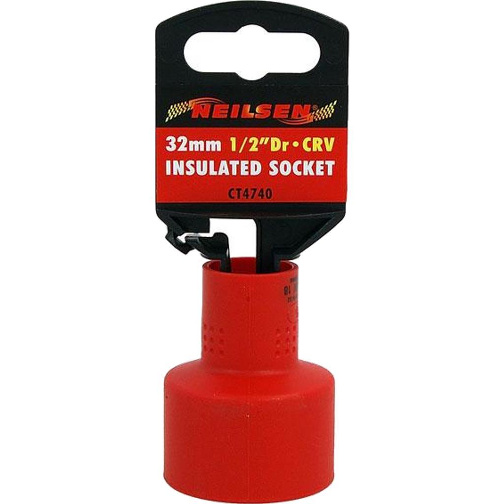 Neilsen 32mm Single Injection Insulated VDE Metric Standard 1/2" Drive Socket