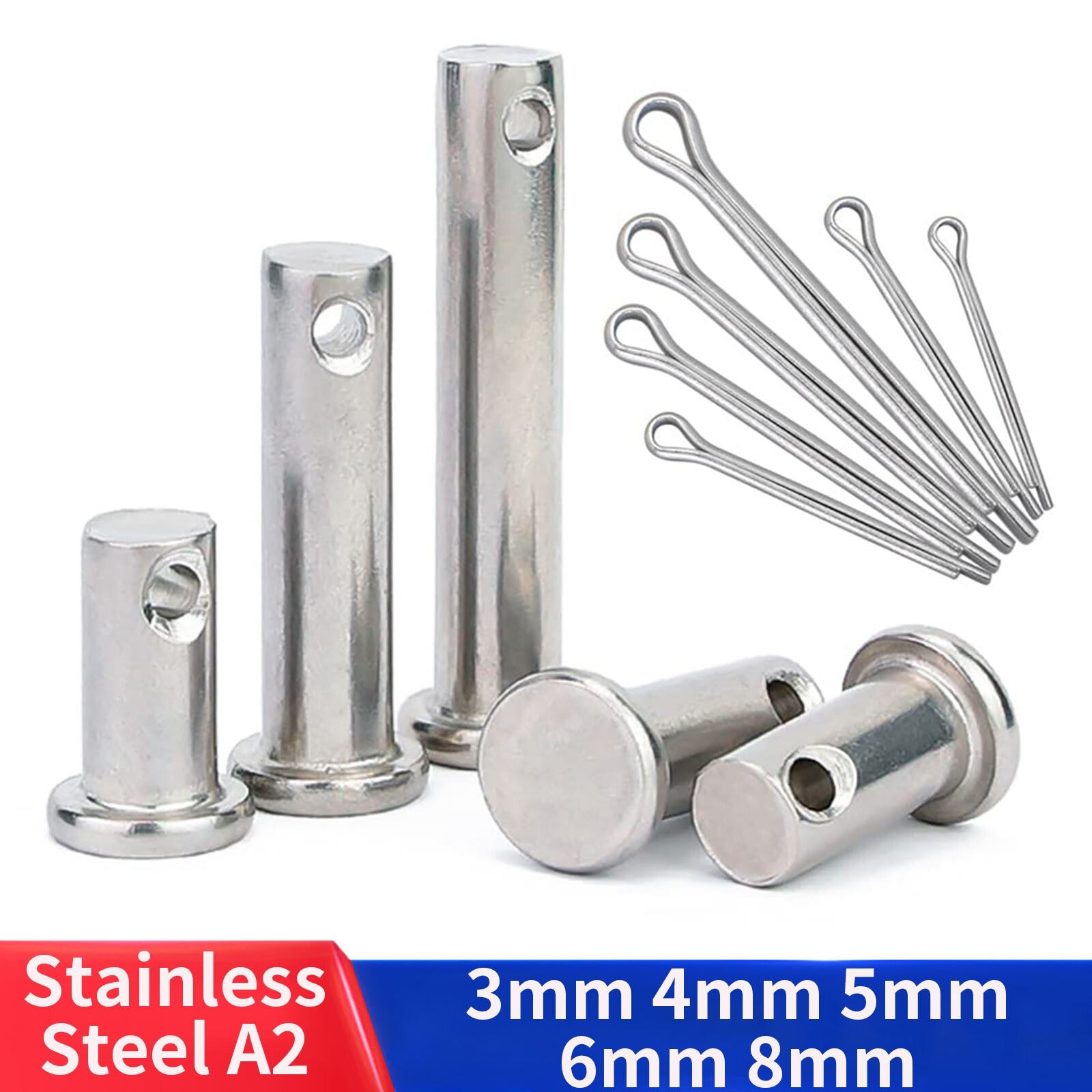 304 Stainless Steel Clevis Pin Rigging Pin 3mm-8mm