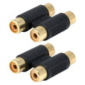 2-rca Female To Female Coupler Audio Adapter Connector Gold Plated