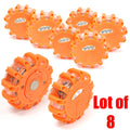 Lot Of 8 Led Safety Flare Emergency Warning Disc Light Flashing
