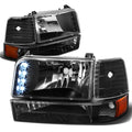 [Led Drl] Fit 1992-1996 Ford F150/f250/f350 Black | Built Supply Co